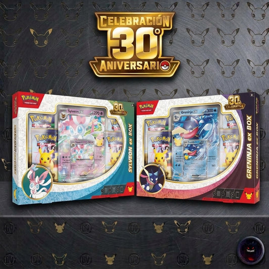 Caja Celebración 30.º Aniversario: Greninja Ex & Sylveon Ex